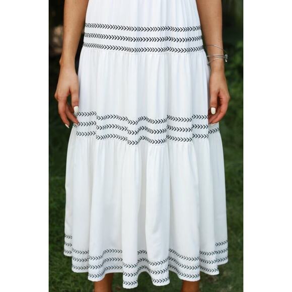 Petallush White Nautical Coastal Summer Maxi Dress Cottagecore Embroidered - Picture 5 of 11